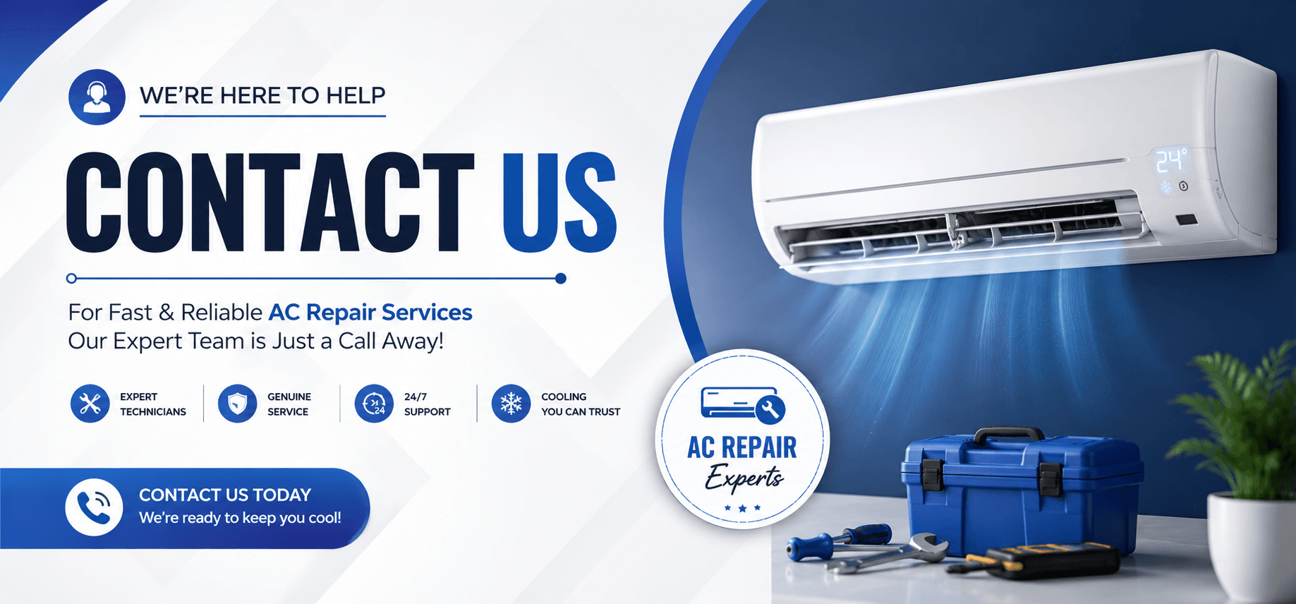 Technicians installing an air conditioner