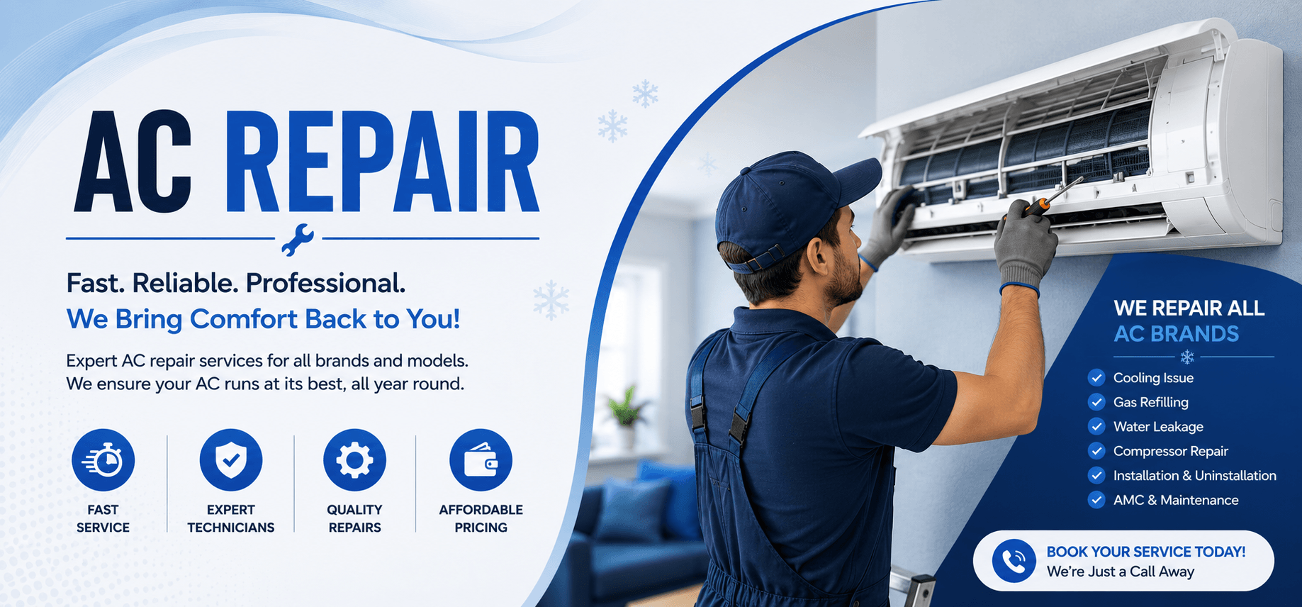 Technicians installing an air conditioner
