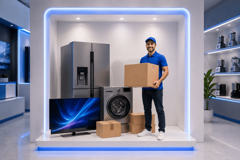 Appliance being delivered